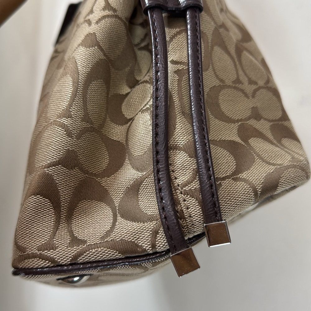 (X2) Coach, Brown shoulder bag with signature founded in 1941 - Picture 5 of 15